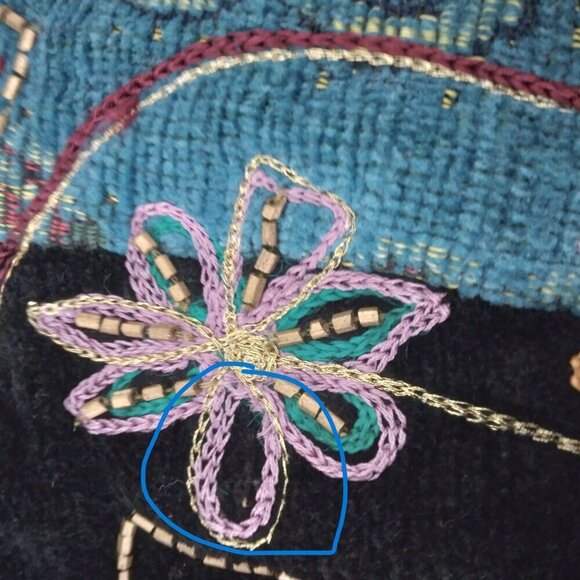 Indigo Moon | Vintage Multi Color Embroidered Tapestry Patchwork Jacket | Size L - Picture 14 of 14